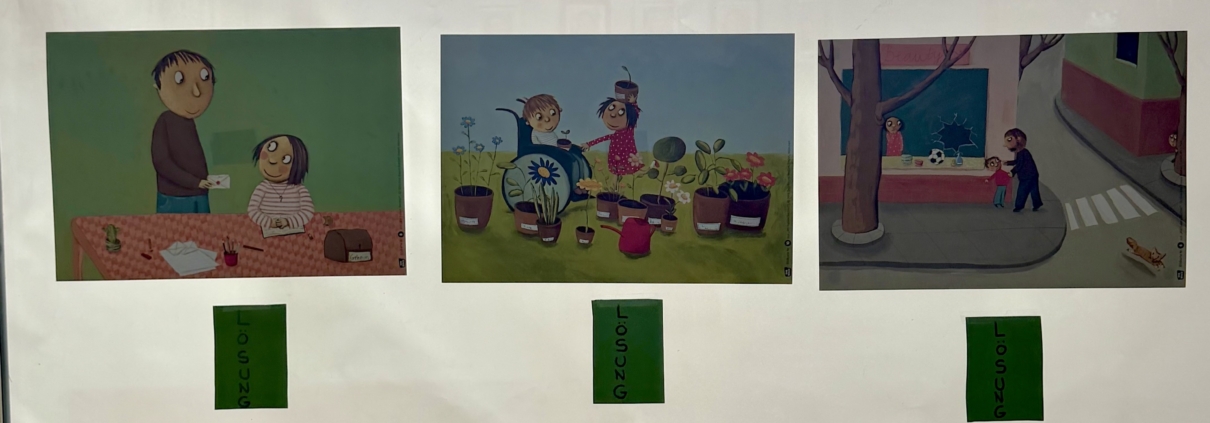 Drei Bilder mit verschiedenen Kinderrechten